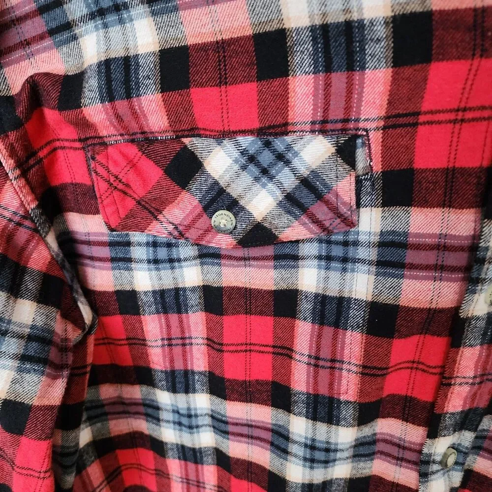 Legendary Whitetails Men's 2XT Flannel Shirt Red Black Plaid Lined Big Tall